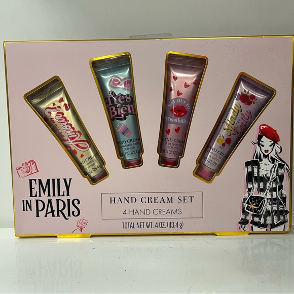 Emily in Paris Gift Set 4 Hand Creams Vanilla Strawberry Rose French Violet Trav - Picture 7 of 9
